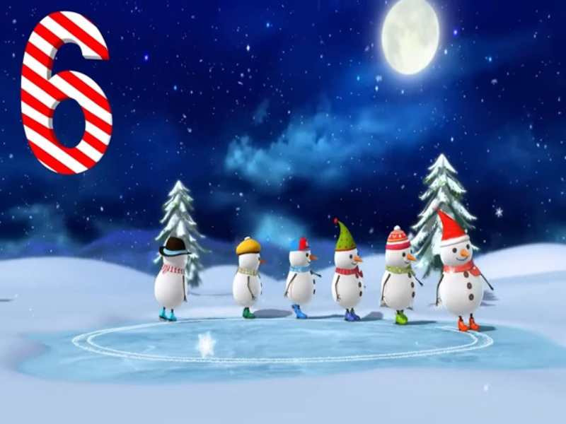 six snowmen skating puzzle