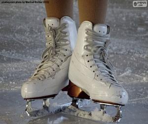 A pair of ice skates for figure skating puzzle