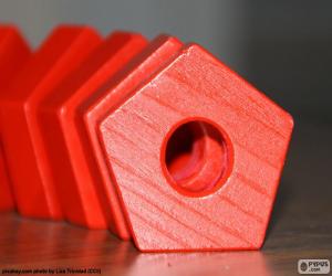 A regular pentagon, a five-sided polygon puzzle