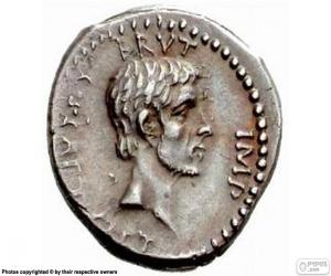 A silver coin of ancient Rome puzzle