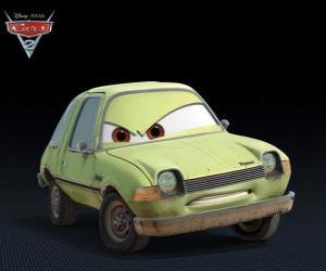 Acer, the beat-up car. He and Grem are the henchmen of the evil Professor Z puzzle