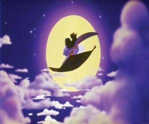 Aladdin and Princess Jasmine on the flying carpet puzzle