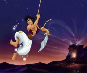 Aladdin fighting with his sword puzzle