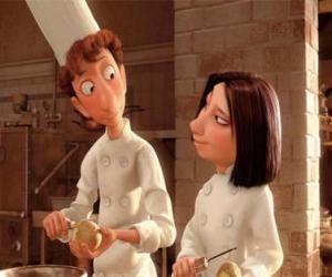 Alfredo and Colette peeling potatoes puzzle