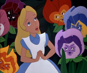 Alice talking to the flowers puzzle