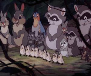 All the animals of the forest will meet Bambi puzzle