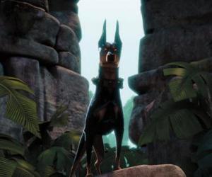Alpha, the leader of doberman dogs of Charles Muntz puzzle