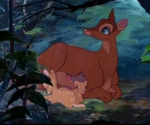 Bambi with his mother puzzle