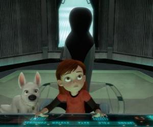 Bolt and Penny at the headquarters of Dr. Calico puzzle