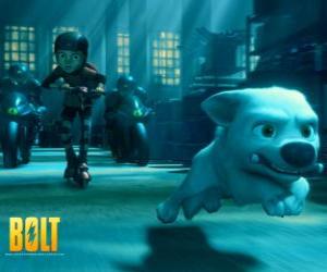 Bolt and Penny fleeing from the bad ones puzzle