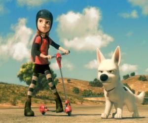 Bolt angry and Penny, her friend puzzle