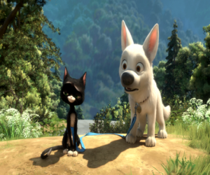 Bolt with the cat Mittens in the forest road from Hollywood puzzle