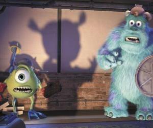 Boo, Sulley and Mike scare those who do not know what to do puzzle