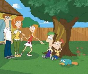Candace Phineas and Ferb accused of some invention to his parents puzzle