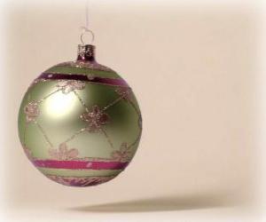 Christmas ball or christmas bauble decorated  puzzle