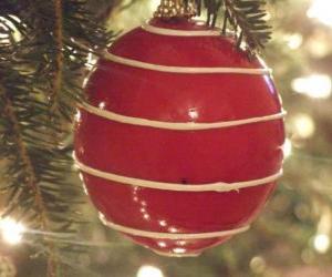 Christmas ball or christmas bauble decorated  puzzle
