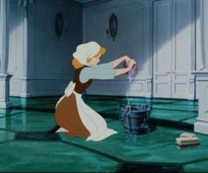 Cinderella scrubbing the floor puzzle