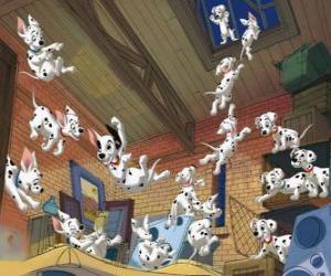 Dalmatian puppies doing mischief puzzle