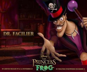 Dr. Facilier the evil magician who makes voodoo Prince Naveen in frog puzzle