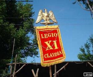 Flag or Vexillum of the Roman Empire with the roman eagle puzzle