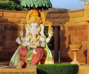 Ganesha, Ganesa or Ganesh, the god of wisdom and literature puzzle