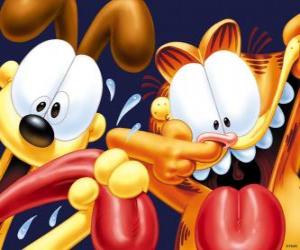 Garfield and Odie, make a fool puzzle