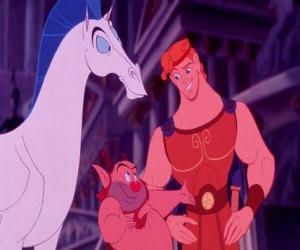 Hercules, Phil (trainer of heroes) and Pegasus (flying horse) puzzle