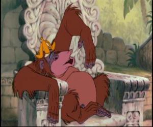 King Louie, who wants the secret of fire on his throne puzzle