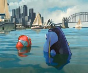 Marlin and Dory on their arrival at the port of Sydney puzzle
