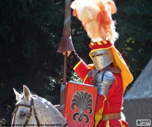Medieval knight riding a horse puzzle