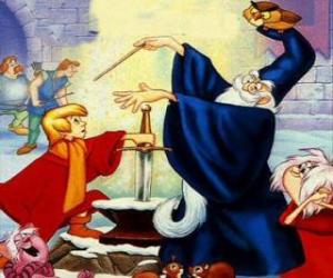 Merlin and King Arthur in The Sword in the Stone puzzle