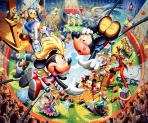 Mickey Mouse and friends in a circus show puzzle
