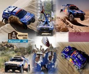 Nasser Al-Attiyah Car champion in Dakar 2011 puzzle