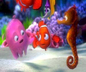 Nemo with his new friends on their first day of class puzzle