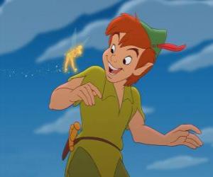 Peter Pan and Tinker Bell speaking in the clouds puzzle