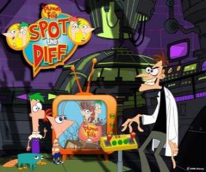 Phineas and Ferb Perry with your pet in the laboratory of Dr. Heinz Doofenshmirtz puzzle