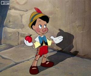 Pinocchio happy, he is an alive puppet but with a wooden body  puzzle