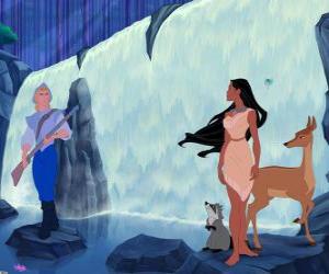 Pocahontas and John Smith in the river puzzle