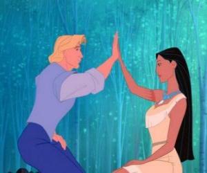 Pocahontas meets the English captain John Smith puzzle