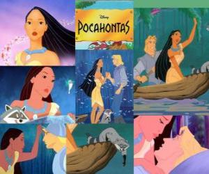 Pocahontas, the daughter of Chief Powhatan, who falls in love with Captain John Smith. puzzle