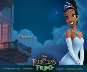 Princess Tiana, a young waitress who dreams of 19 years owning his own restaurant, the end, she marries Naveen and opens his restaurant. puzzle