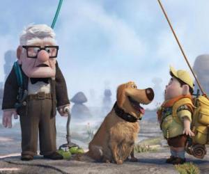 Russell, Carl and Dug in one of his adventures puzzle
