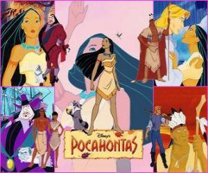 Several pictures of Pocahontas puzzle