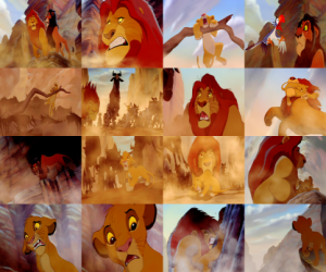 Several pictures of The Lion King puzzle