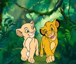 Simba and Nala walking puzzle