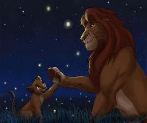 Simba with his father Mufasa, the Lion King puzzle
