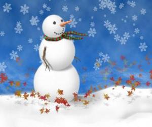 Snowman with scarf puzzle