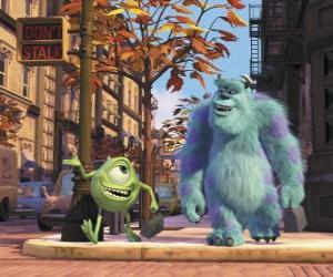 Sulley and Mike walking down the street puzzle