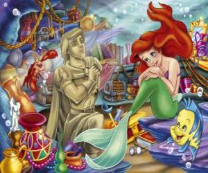 The Little Mermaid Ariel happy with her gifts puzzle