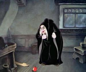 The Queen laughs after seeing Snow White after giving a bite of the poisoned apple falls to the ground puzzle